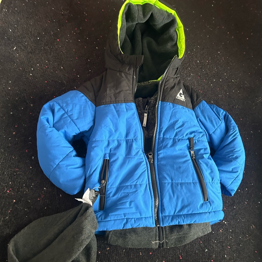 NWT Gerry blue snow jacket fleece lined with hood and hat